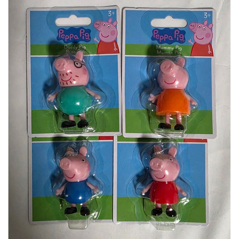 Peppa Pig Family 4-Piece Set Mini Figures (Daddy, Mummy, Peppa, George) NEW